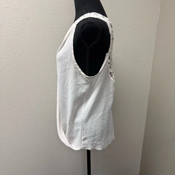 Ktoo Cream Lace Overlay Tank Boho Crochet Sleeveless Blouse Romantic Top - Picture 3 of 7